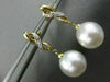ESTATE DIAMOND 14K WHITE & YELLOW GOLD SOUTH SEA PEARL INFINITY HANGING EARRINGS