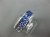 WIDE 2.72CT DIAMOND & AAA RAINBOW SAPPHIRE 14K WHITE GOLD CRISS CROSS LOVE RING