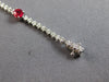 ESTATE 2.92CT DIAMOND & AAA RUBY 14KT WHITE GOLD 3D OVAL & ROUND TENNIS BRACELET