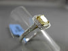 ESTATE 1.06CT GIA FANCY YELLOW DIAMOND 18KT WHITE GOLD HALO 3D ENGAGEMENT RING