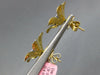 LARGE .33CT DIAMOND & BLUE ENAMEL 18KT YELLOW GOLD SQUARE FLOWER STUD EARRINGS