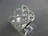 ESTATE WIDE .62CT DIAMOND 18K WHITE GOLD MULTI ROW CROWN 3/4TH ETERNITY FUN RING