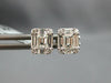 ESTATE .64CT DIAMOND 18KT WHITE GOLD 3D ROUND & BAGUETTE CLUSTER SQUARE EARRINGS