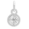 .77CT DIAMOND 14KT WHITE GOLD ROUND & MARQUISE FLOWER LOVE KNOT FLOATING PENDANT