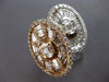 EXTRA LARGE 3.80CT DIAMOND 18KT WHITE ROSE GOLD DOUBLE OVAL FLORAL COCKTAIL RING