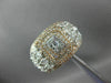 ESTATE LARGE 1.80CT DIAMOND 14KT 2 TONE GOLD CLUSTER DOUBLE HALO ENGAGEMENT RING