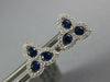 .68CT DIAMOND & AAA SAPPHIRE 18KT WHITE GOLD TRILLION FLOWER STAR STUD EARRINGS