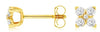 ESTATE .33CT DIAMOND 14KT YELLOW GOLD CLASSIC ROUND 5 STONE FLOWER STUD EARRINGS
