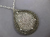 EXTRA LARGE .30CT DIAMOND 14K WHITE & BLACK GOLD WOVEN TEAR DROP ETOILE NECKLACE