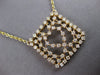 LONG & LARGE 2.08CT DIAMOND 14KT YELLOW GOLD 3D OPEN HEART SQUARE LOVE NECKLACE