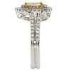 1.08CT WHITE PINK & FANCY YELLOW DIAMOND 18KT TRI COLOR GOLD 3D ENGAGEMENT RING