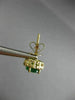 ESTATE 2.12CT DIAMOND & AAA EMERALD 14KT YELLOW GOLD 3D OVAL HALO STUD EARRINGS