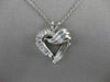 ESTATE .75CTW DIAMOND 14K WHITE GOLD OPEN FANCY HEART PENDANT CHAIN FG VVS #9821