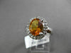 ESTATE LARGE 2.48CT DIAMOND & AAA EXTRA FACET CITRINE 14KT WHITE GOLD HALO RING