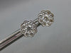 ESTATE LARGE 1.42CT DIAMOND 18KT WHITE GOLD CLUSTER BEZEL FLOWER STUD EARRINGS