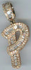 .51CT DIAMOND 14KT ROSE GOLD 3D ROUND & BAGUETTE P INITIAL FUN FLOATING PENDANT