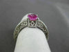 ANTIQUE 1.10CT DIAMOND & AAA PINK SAPPHIRE 14K WHITE GOLD ENGAGEMENT RING #15783