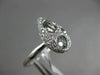 ESTATE LARGE .60CT ROUND DIAMOND 14K WHITE GOLD 3D OPEN PAVE PEAR SHAPE FUN RING