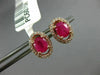 ESTATE 1.0CT DIAMOND & RUBY 14KT ROSE GOLD 3D CLASSIC OVAL FLOWER STUD EARRINGS