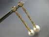 ESTATE LARGE .47CT DIAMOND & AAA SOUTH SEA PEARL 18KT YELLOW GOLD HEART SHAPE EARRINGS