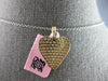 ESTATE LARGE .73CT DIAMOND 14KT YELLOW GOLD CLASSIC PAVE HEART FLOATING PENDANT