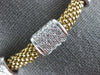 ESTATE .75CT DIAMOND 14KT 2 TONE GOLD PAVE SQUARE BY THE YARD MESH LOVE NECKLACE