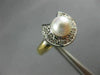 ESTATE DIAMOND 6MM SOUTH SEA PEARL 14K 2 TONE GOLD HALF MOON COCKTAIL RING 21072