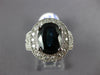 ESTATE LARGE 6.69CT DIAMOND & AAA SAPPHIRE 14KT WHITE GOLD OVAL ENGAGEMENT RING