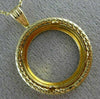 ESTATE 14KT YELLOW GOLD 3D CLASSIC ROPE ROUND COIN FRAME PENDANT #MILANO028