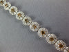 5.05CT WHITE & MOCHA DIAMOND 18K WHITE GOLD 3D MULTI FLOWER LOVE TENNIS BRACELET