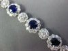 LARGE 13.65CT DIAMOND & AAA SAPPHIRE 18KT WHITE GOLD 3D FLOWER TENNIS BRACELET
