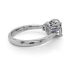 4.86CT DIAMOND & AAA SAPPHIRE 18KT WHITE GOLD CUSHION & EMERALD CUT 3 STONE RING