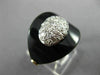 ANTIQUE WIDE .40CT DIAMOND & AAA ONYX 14K TWO TONE GOLD CLASSIC OVAL RING #26358