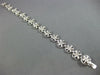 ANTIQUE WIDE 1.60CT DIAMOND 18KT WHITE GOLD MULTI LEAF FLOWER CIRCULAR BRACELET