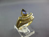 WIDE .78CT DIAMOND & AAA TANZANITE 14K YELLOW GOLD PEAR SHAPE & ROUND CROWN RING