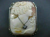 ANTIQUE LARGE .08CT DIAMOND 14K WHITE GOLD FILIGREE LADY CAMEO BROOCH PIN #22063