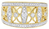 ESTATE WIDE .55CT DIAMOND 14KT YELLOW GOLD OPEN FILIGREE MULTI ROW WEDDING RING