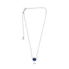 2.69CT DIAMOND & AAA SAPPHIRE 18KT WHITE GOLD 3D OVAL & ROUND HALO LOVE NECKLACE