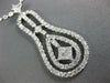 LARGE 1.84CT DIAMOND 18K WHITE GOLD ROUND & PRINCESS INVISIBLE TEAR DROP PENDANT