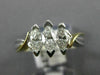 ESTATE .75CT  MARQUISE DIAMOND 14K 2 TONE GOLD 3D INFINITY LOVE ANNIVERSARY RING