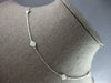 ESTATE LARGE .47CT DIAMOND 14KT WHITE GOLD ROUND BEZEL BY THE YARD LOVE NECKLACE