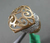 ESTATE LARGE .29CT DIAMOND 18K WHITE & ROSE GOLD HANDCRAFTED FILIGREE MATTE RING