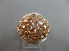LARGE 3.69CT WHITE & PINK DIAMOND 18KT WHITE & ROSE GOLD CLUSTER OVAL DOME RING