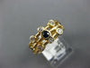 WIDE .44CT DIAMOND & AAA SAPPHIRE 14K YELLOW GOLD 3D MULTI BEZEL ETOILE FUN RING