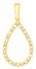 .15CT DIAMOND 14KT YELLOW GOLD 3D CLASSIC OPEN TEAR DROP LOVE FLOATING PENDANT