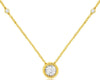 ESTATE .25CT DIAMOND 14KT YELLOW GOLD SOLITAIRE BEZEL BY THE YARD LOVE NECKLACE