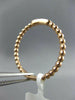 ESTATE .04CT ROUND DIAMOND 14KT ROSE GOLD 3D FIVE STONE MILGRAIN BEADED FUN RING