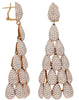 EXTRA LARGE 16.01CT DIAMOND 18KT ROSE GOLD MULTI TEAR DROP TRIANGULAR EARRINGS