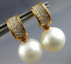 .43CT DIAMOND & AAA PINK SOUTH SEA PEARL 18KT ROSE GOLD HUGGIE HANGING EARRINGS