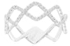 ESTATE .22CT DIAMOND 14KT WHITE GOLD 3D CLASSIC CRISS CROSS GEOMETRICAL FUN RING
